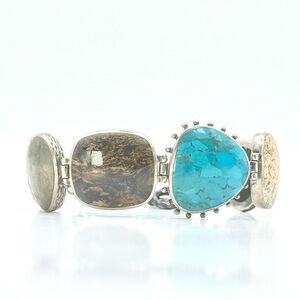 Silpada Retired B1934 Multi Stone Sterling Silver Toggle Bracelet